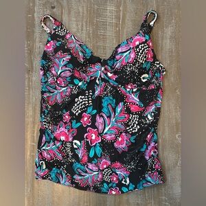 Anne Cole Floral Underwire Plus Size Tankini Top 18W